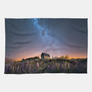 Blumen   Lupines Blühen Tekapo-See Neuseeland Geschirrtuch