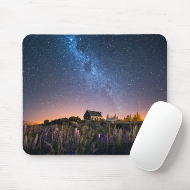 Blumen | Lupines Blühen Tekapo-See Neuseeland Mousepad (Mit Mouse)