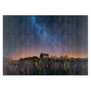 Blumen Lupines Blühen Tekapo-See Neuseeland Schneidebrett