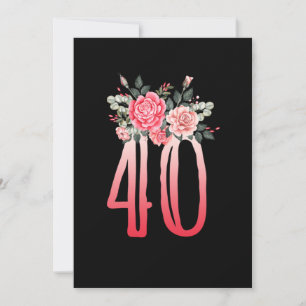 Blumen Mädchen 1980 Frauen 40. Geburtstag Mädchen Einladung