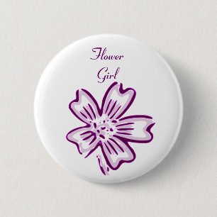 Blumen-Mädchen-Blumen-Knopf Button