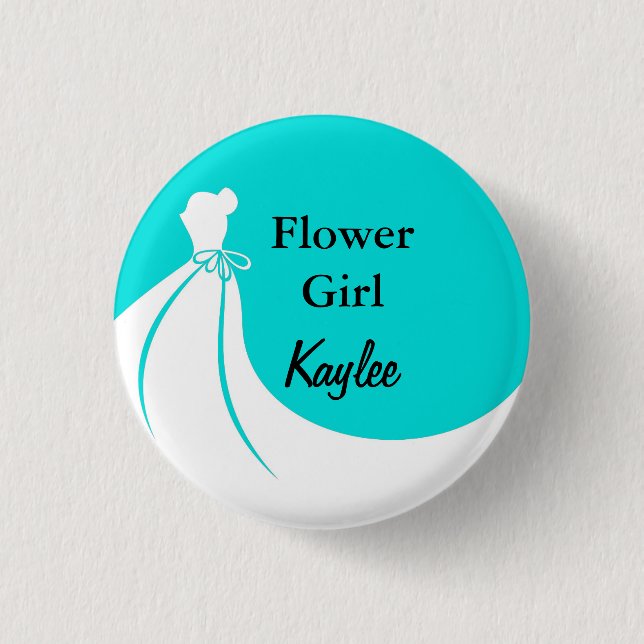 Blumen-Mädchen-Flair Button (Vorderseite)