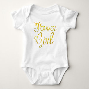 Blumen-Mädchen-Gold und weißer Tutu Baby Strampler