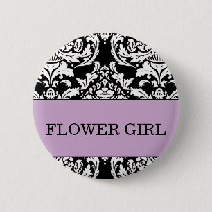 Blumen-Mädchen-Knopf Button