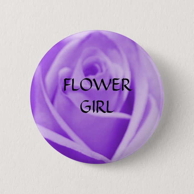 BLUMEN-MÄDCHEN - Lavendel-Rosenknopf Button (Vorderseite)
