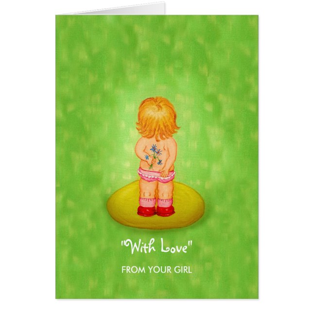 Blumen-Mädchen mit Liebe von Tochter zu Eltern (Vorne)