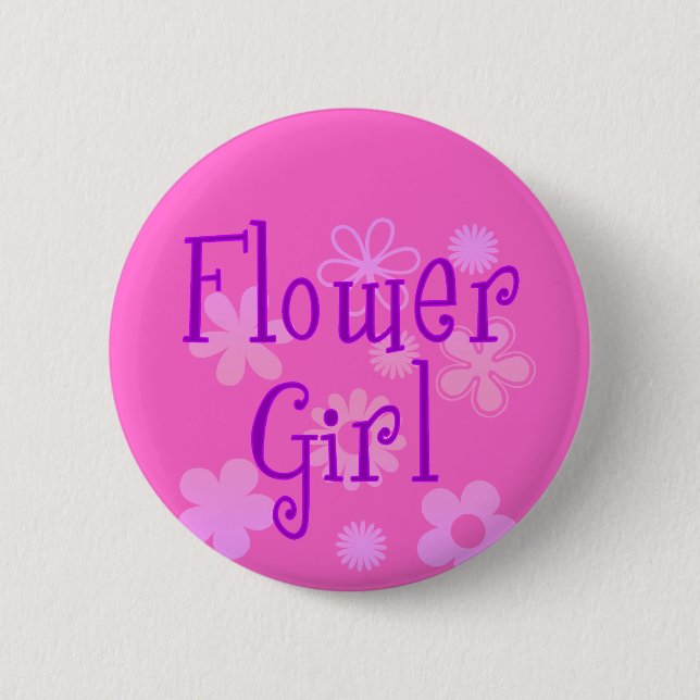Blumen-Mädchen-Produkte Button (Vorderseite)
