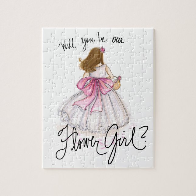 Blumen-Mädchen? Puzzlespiel-brünettes Mädchen Puzzle (Vertikal)
