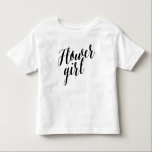 Blumen-Mädchen-Schwarz-Skript-Shirt Kleinkind T-shirt<br><div class="desc">Dieses stilvolle Shirt ist das perfekte Geschenk für das Blumenmädchen.</div>
