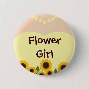 Blumen-Mädchen-Sonnenblumen, die Button Wedding