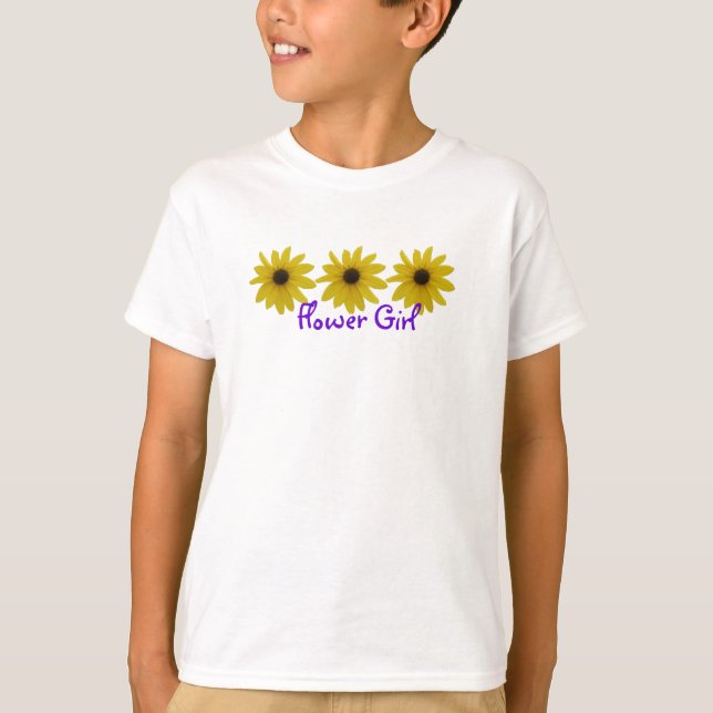Blumen-Mädchen-Sonnenblumen T-Shirt (Vorderseite)
