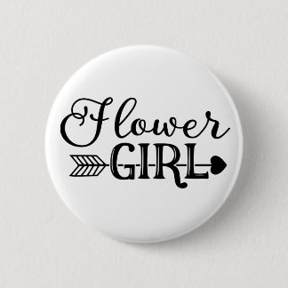 Blumen-Mädchen, Stamm-Pfeil, Wedding Party Button