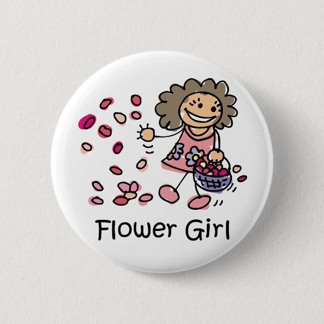 Blumen-Mädchenknopf Button (Vorderseite)