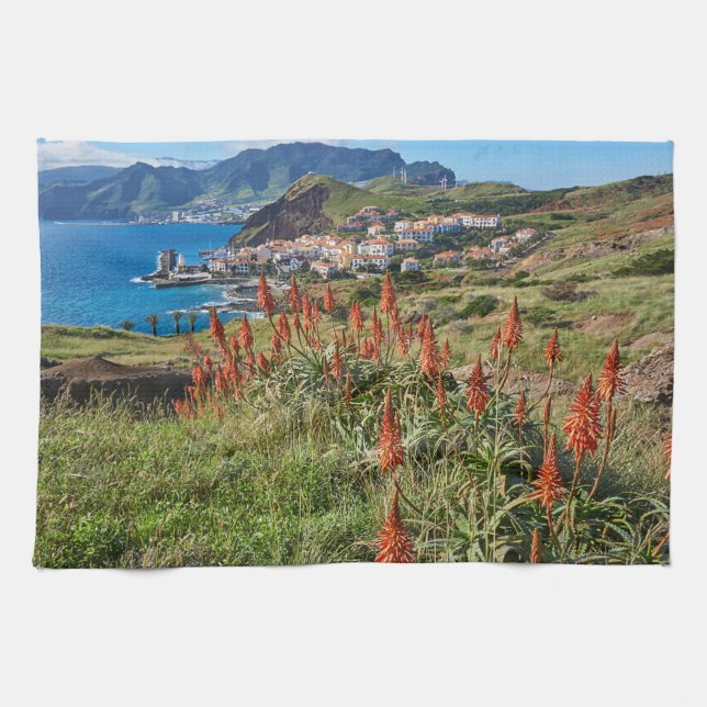 Blumen | Madeira Island Portugal Geschirrtuch (Horizontal)