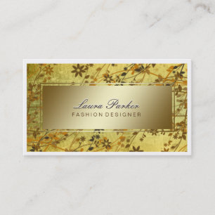 Blumen-Makeup Künstlertrappe Stylist Gold Vintag Visitenkarte