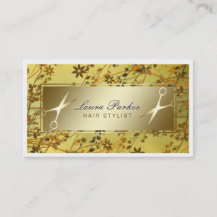 Blumen-Makeup Künstlertrappe Stylist Gold Vintag Visitenkarte