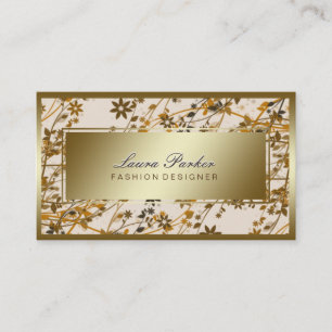 Blumen-Makeup Künstlertrappe Stylist Gold Vintag Visitenkarte