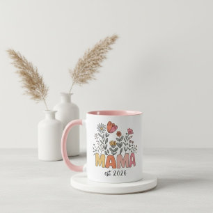 Blumen-Mama Est Jahr Wildblumen-Design Tasse