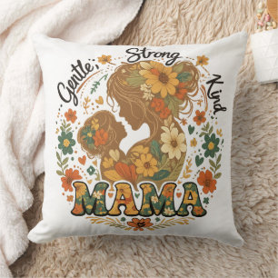 Blumen-Mama Retro-Ästhetik - Vintage Kissen