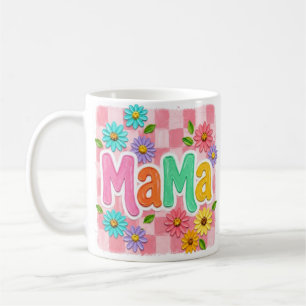Blumen-Mama-Tasse, süße Muttitasse, rosa Blumenges Kaffeetasse