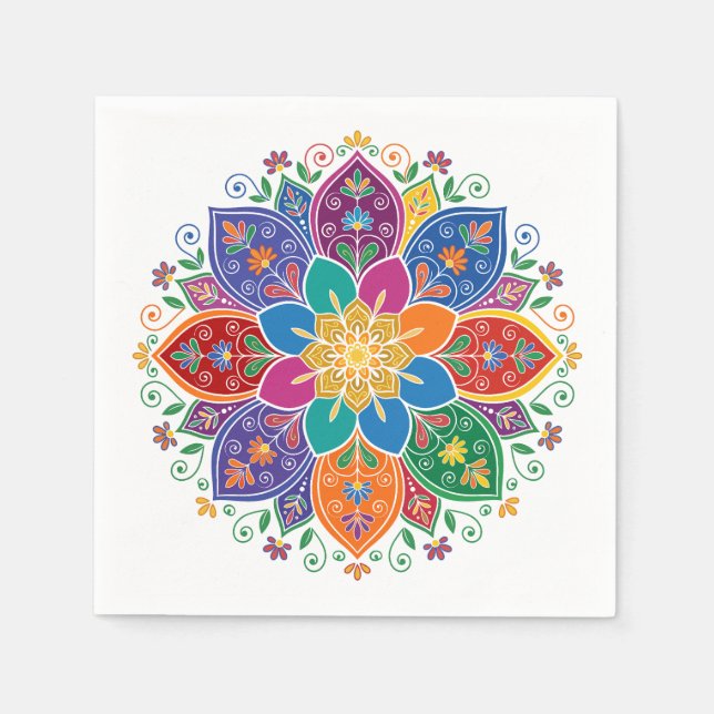 Blumen-Manda-Serviette Serviette (Vorderseite)