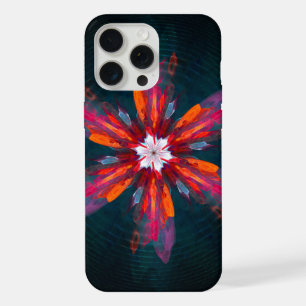 Blumen Mandala Blumen Orange Rot Blau Abstrakt iPhone 15 Pro Max Hülle
