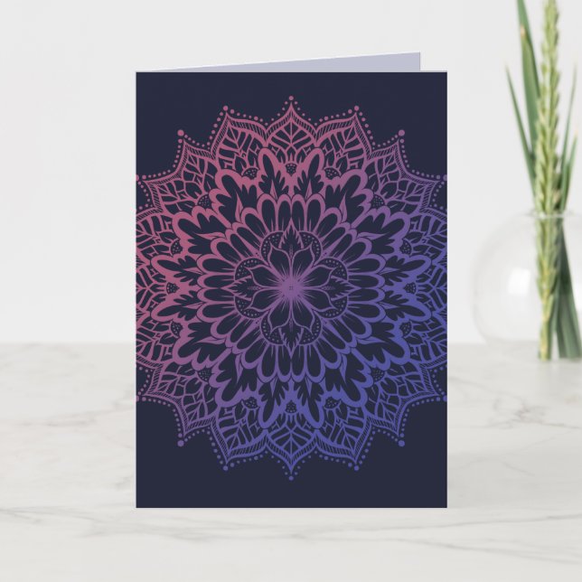 Blumen-Mandala-Blumen-Yoga Karte (Vorderseite)