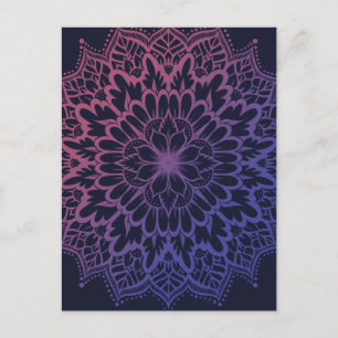 Blumen-Mandala-Blumen-Yoga Postkarte