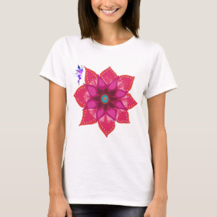Blumen-Mandala-Fee-Maternity-T-Shirt, Weiß T-Shirt