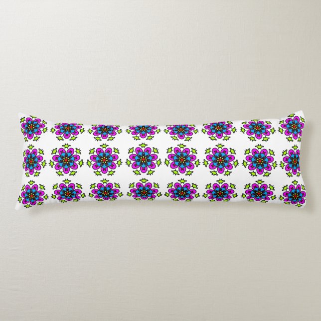Blumen-Mandala-Muster Seitenschläferkissen (Vorderseite)