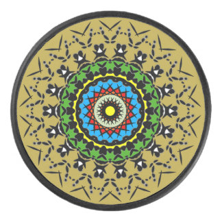 Blumen-Mandala Nahtlos Eishockey Puck