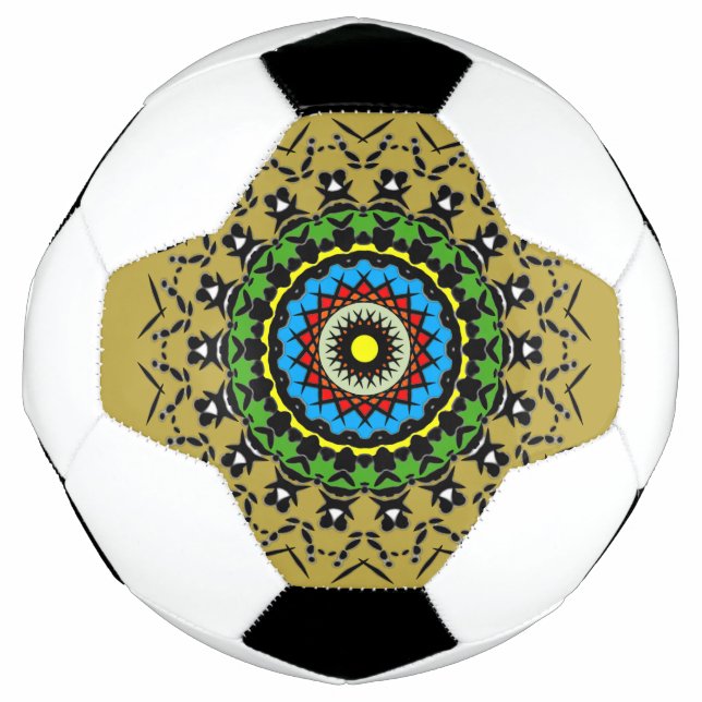 Blumen-Mandala Nahtlos Fußball (Vorderseite)