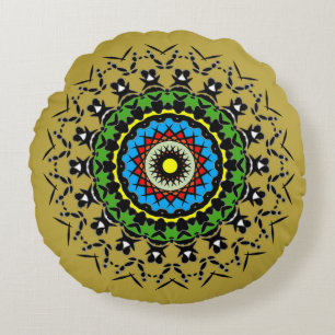 Blumen-Mandala nahtlos Rundes Kissen