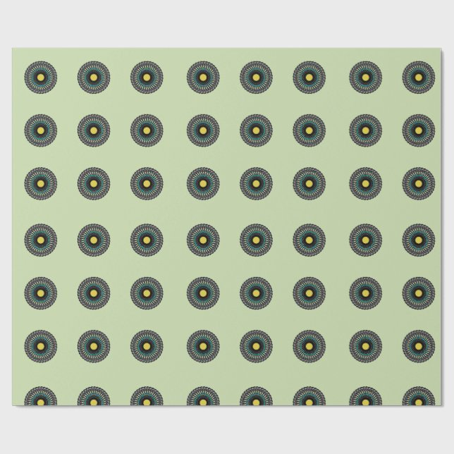 Blumen-Mandala-Nahtloses Muster Geschenkpapier (Flach)