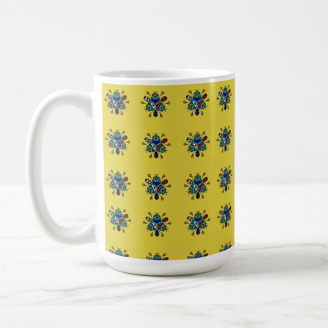 Blumen-Mandala-Nahtloses Muster Kaffeetasse (Links)