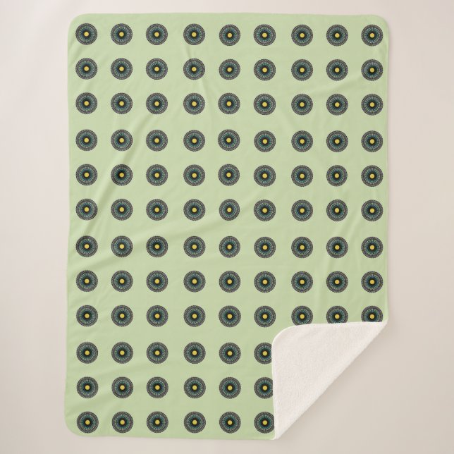 Blumen-Mandala-Nahtloses Muster Sherpadecke (Vorderseite)