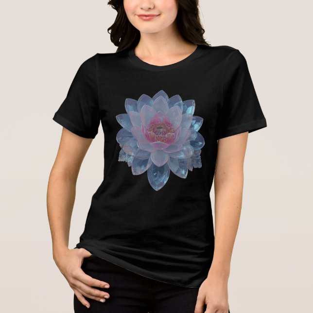 Blumen-Mandala-Shirt Tri-Blend Shirt (Vorderseite)