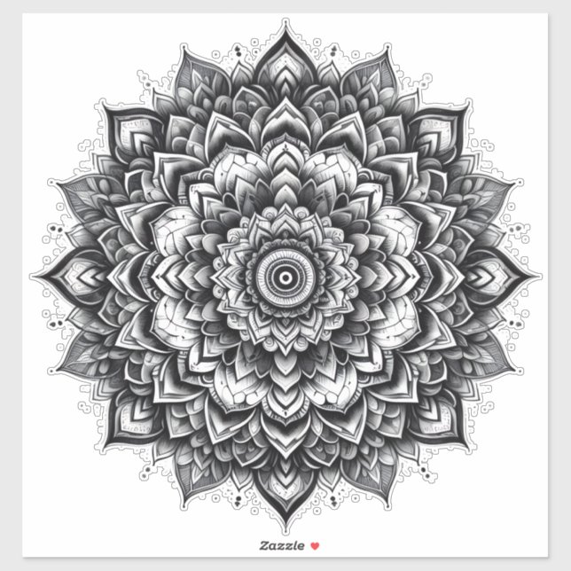 Blumen-Mandala-Vinyl-Aufkleber Aufkleber (Blatt)