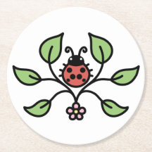 Blumen-Marienkäfer-Untersetzer