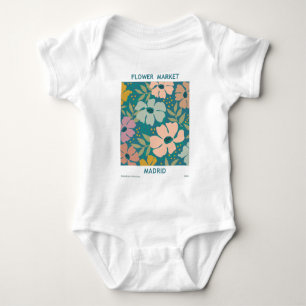 Blumen Market Madrid Print Baby Strampler