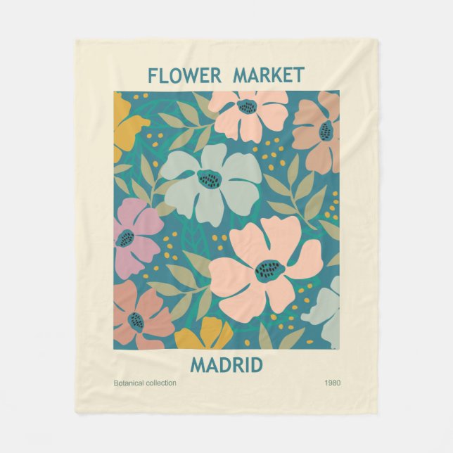 Blumen Market Madrid Print Fleecedecke (Vorderseite)