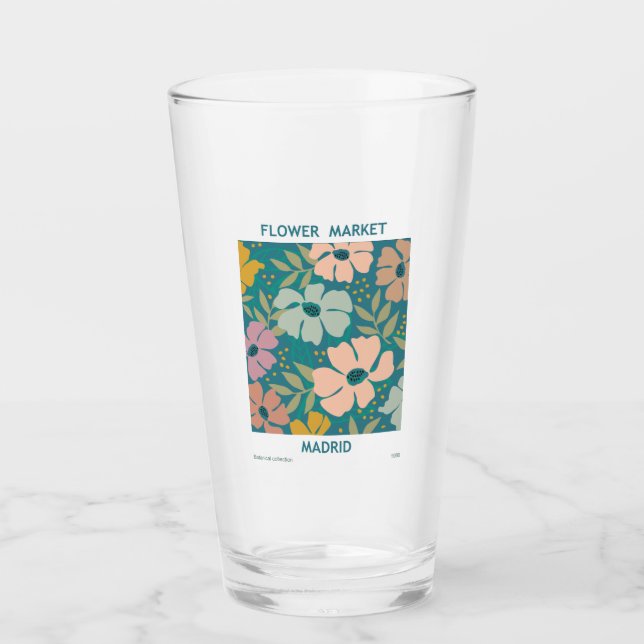 Blumen Market Madrid Print Glas (Vorderseite)