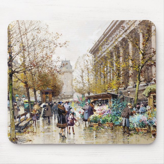 Blumen-Markt bei der Madeleine, Paris Mousepad (Vorne)