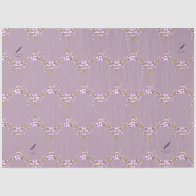 Blumen mauve Mel Mae Schmidt Stationery Seidenpapier (Vorderseite)