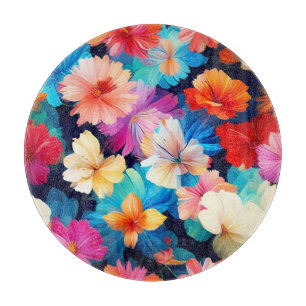 Blumen Mehrfarbig Blumen Muster-37566 Schneidebrett