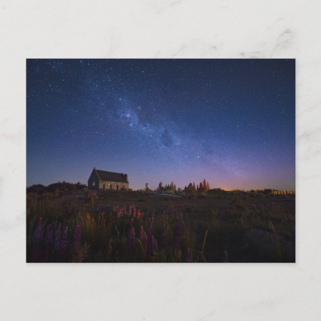 Blumen | Milchstraße Neuseeland Postkarte (Vorderseite)