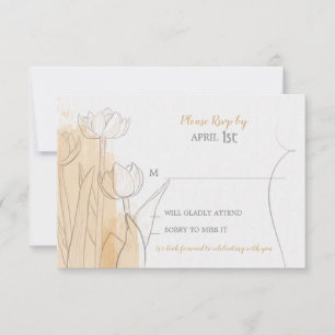 Blumen-Minimalist-Aquarell-RSVP-Karte RSVP Karte