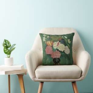 Blumen mit Efeu von Henri Rousseau, Vintage Floral Kissen