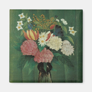 Blumen mit Efeu von Henri Rousseau, Vintage Floral Magnet