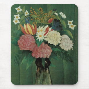 Blumen mit Efeu von Henri Rousseau, Vintage Floral Mousepad